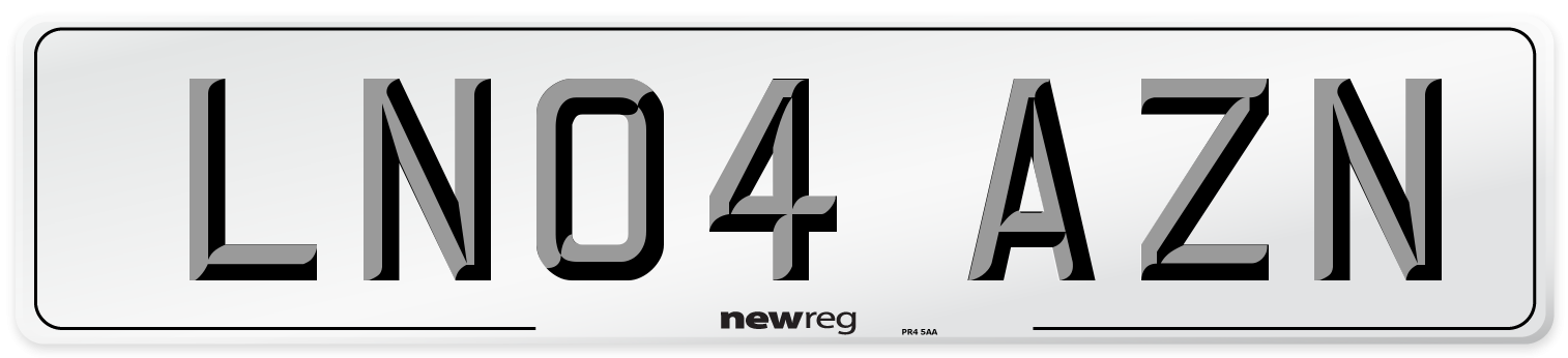 LN04 AZN Number Plate from New Reg